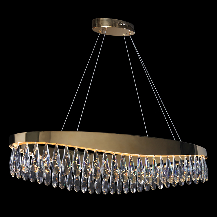 KLIGHT K-LED-89099 - 230v 30W Imperial Oval Crystal and Gold LED Chandelier