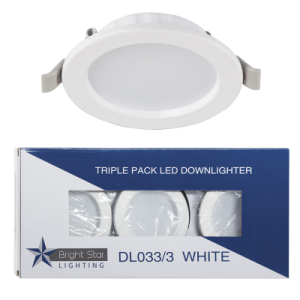 BRIGHTSTAR DL033/3 WHITE WITH 72mm CUT OUT