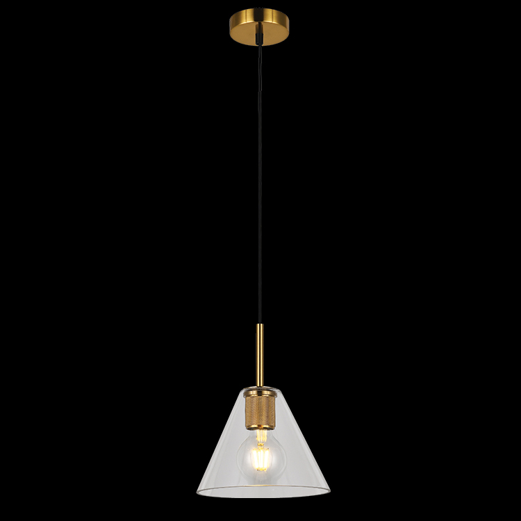 KLIGHT T-KLCH-10/GD - 230v 40W Style Cone Glass Pendant1095