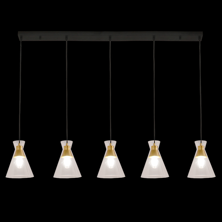 KLIGHT 3E-KLCH-800/5B - 230v 40W E27 Cleopatra Glass Pendant on a Bar