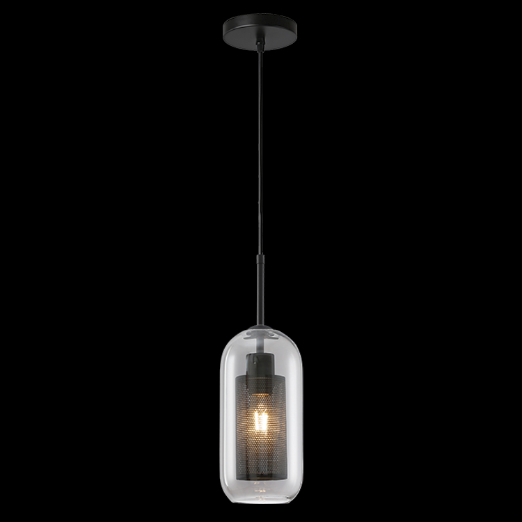 KLIGHT LW-KLCH-5118/SM - 230v 40W New York Cylinder Glass Pendant