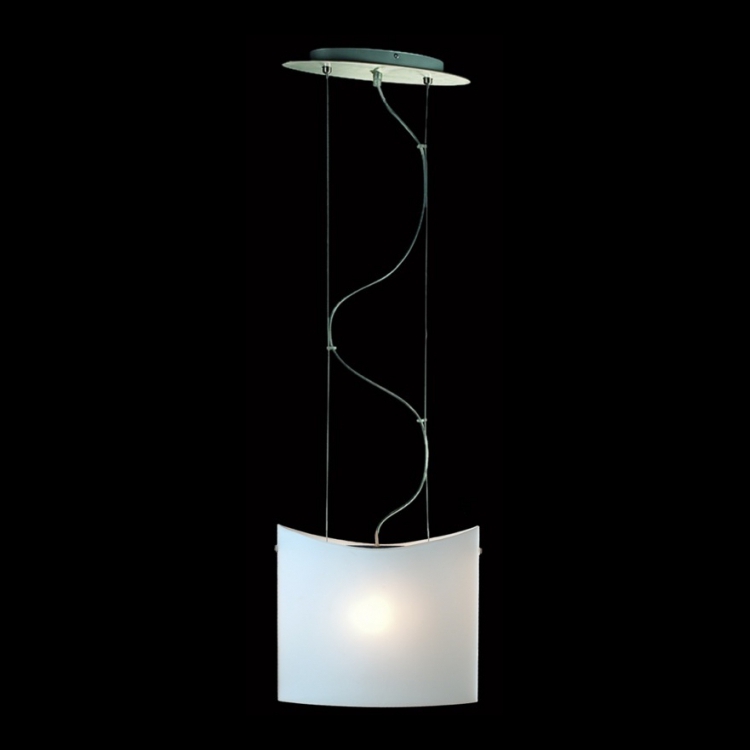 KLIGHT P-1133-1 - 230v 40W E27 Flat Square Opal White Glass Pendant