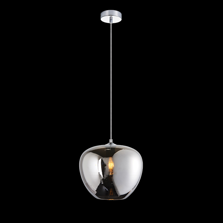 KLIGHT A-KLCH-910-S/SM - 230v 40W E27 Apple Small Glass Pendant, Smoke