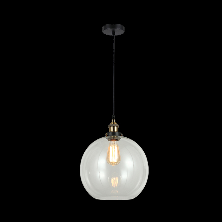 KLIGHT T-KLCH-109/M - 230v 60W E27 Antique Brass Medium Glass Ball Pendant