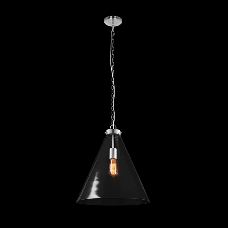 KLIGHT B-KLCH-2196-1L - 230v 60W E27 Large Cone Glass Pendant