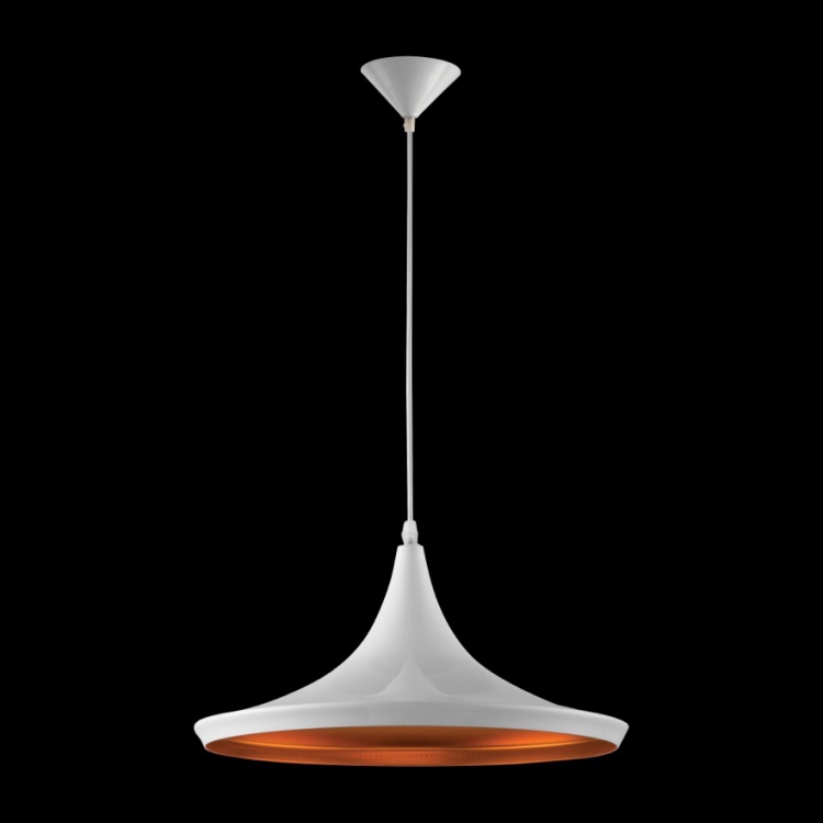 KLIGHT CA-KLCH-1006/WH - 230v 40W E27 Conical Metal Pendant, White & Gold