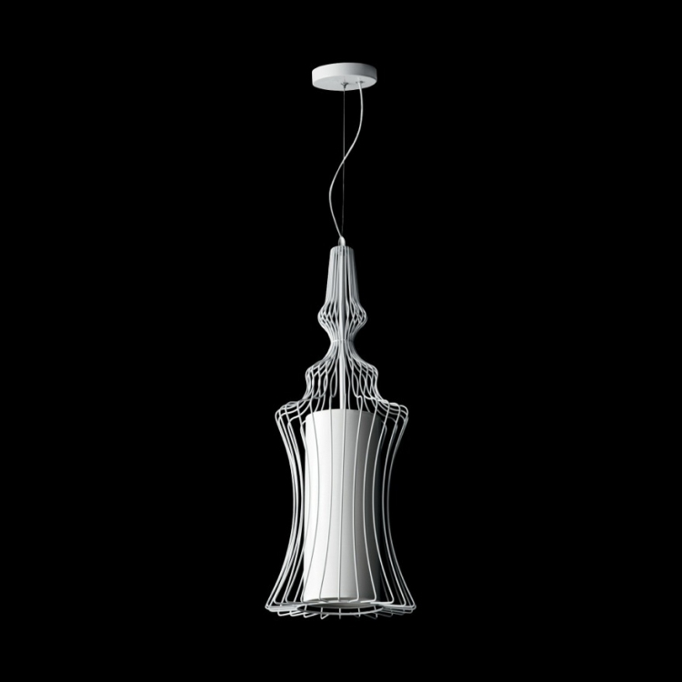 KLIGHT CA-KLCH-1046/WH - 230v 40W E27 Tube Wire Metal Pendant