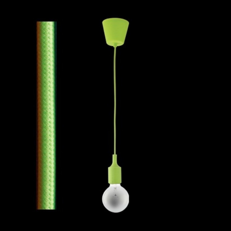 KLIGHT DA-KLCH-777/GR - 230v 60W E27 2 Core Green FabricCable Pendant