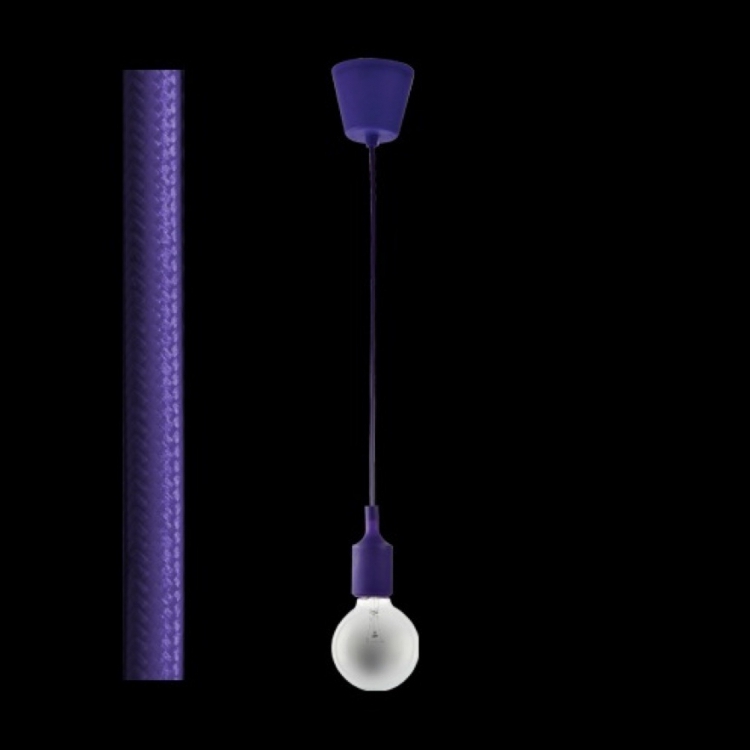 KLIGHT DA-KLCH-777/PUR - 230v 60W E27 2 Core Purple Fabric Cable Pendant