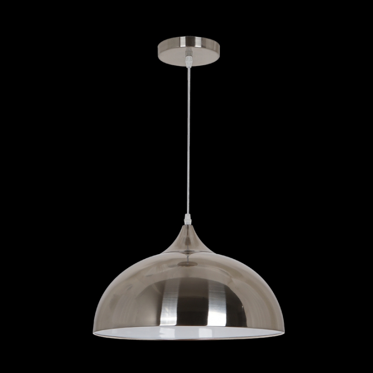 KLIGHT H-KLCH-8033/NS - 230v 40W E27 Nickel Satin Half Dome Metal Pendant