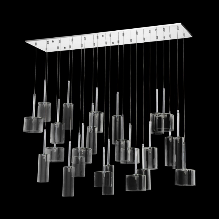 KLIGHT KLCH-3048/24 - 230v 20W G4 Bi-Pin Glass Rectangular Cluster Pendant