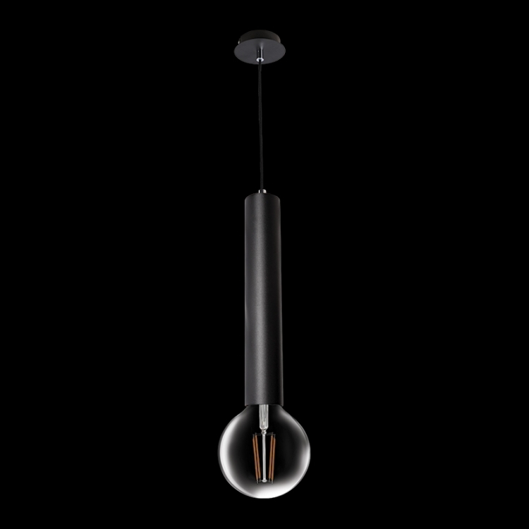 KLIGHT VR-KLCH-1021/BL - 230v 40W E27 Flute Pendant, Black