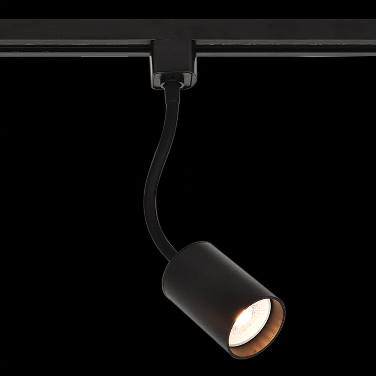 KLIGHT VR-KLS-130/BL - 230v 50W GU10 Goose Neck Spot 3Wire Track Black