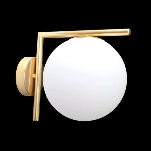 CA-KLW1626/SG - 230v 40W E27 Branch Glass Wall Light, Satin Gold