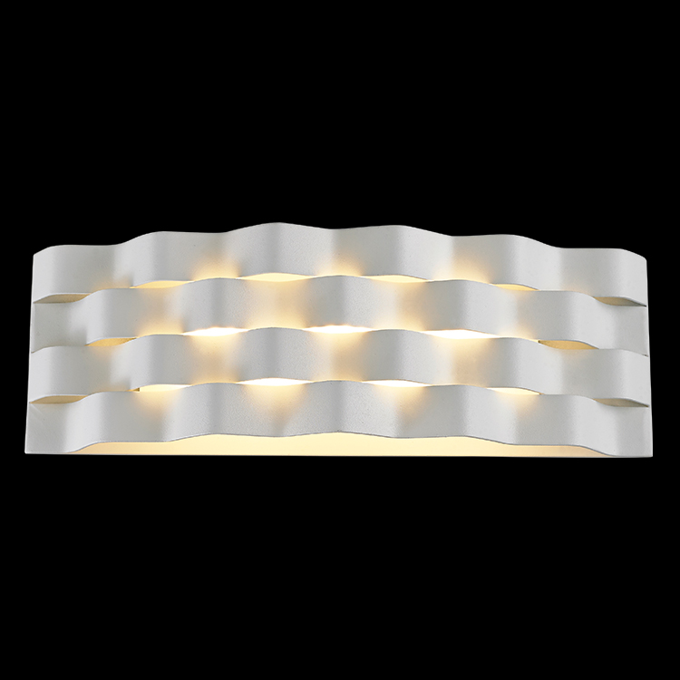 M-LED-1401L/WH - 230v 20W LED Large Ripple Wall Light