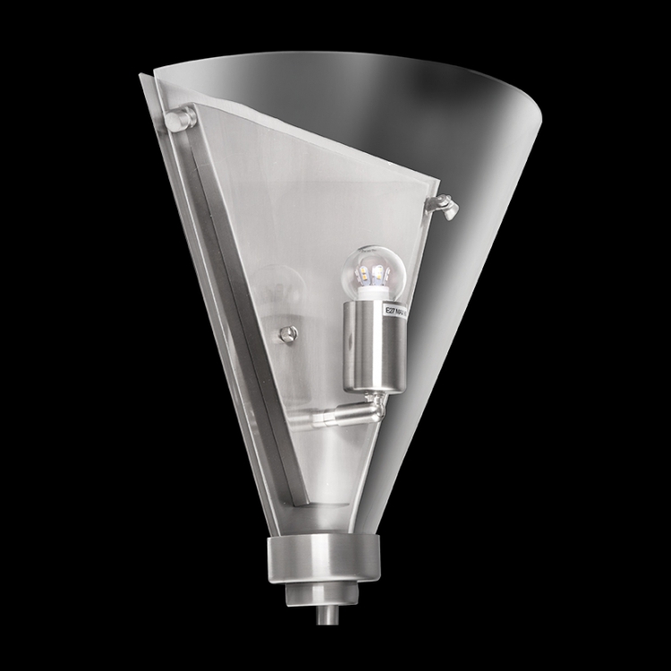 B-KLW-2196-ST - 230v 60W E27 Cone Glass Wall Light