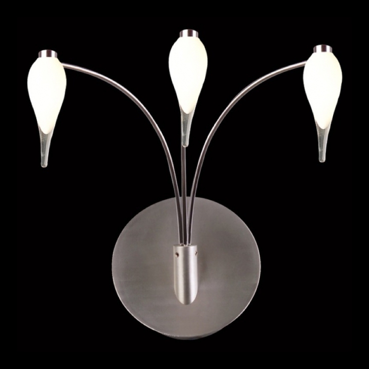 J-MW2053/3A  - 230v 20W G4 Bi-Pin Small 3 Drop Glass Wall Light