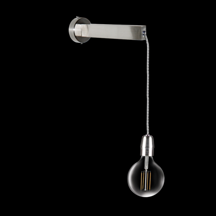 K-KLW-520/ST - 230v 60W E27 Mobile Single Wall Light, Satin Chrome