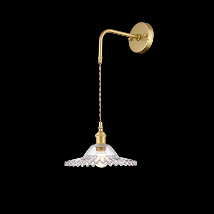 LW-KLW-4165 - 230v 40W E14 Vintage Cut Glass Wall Light 4