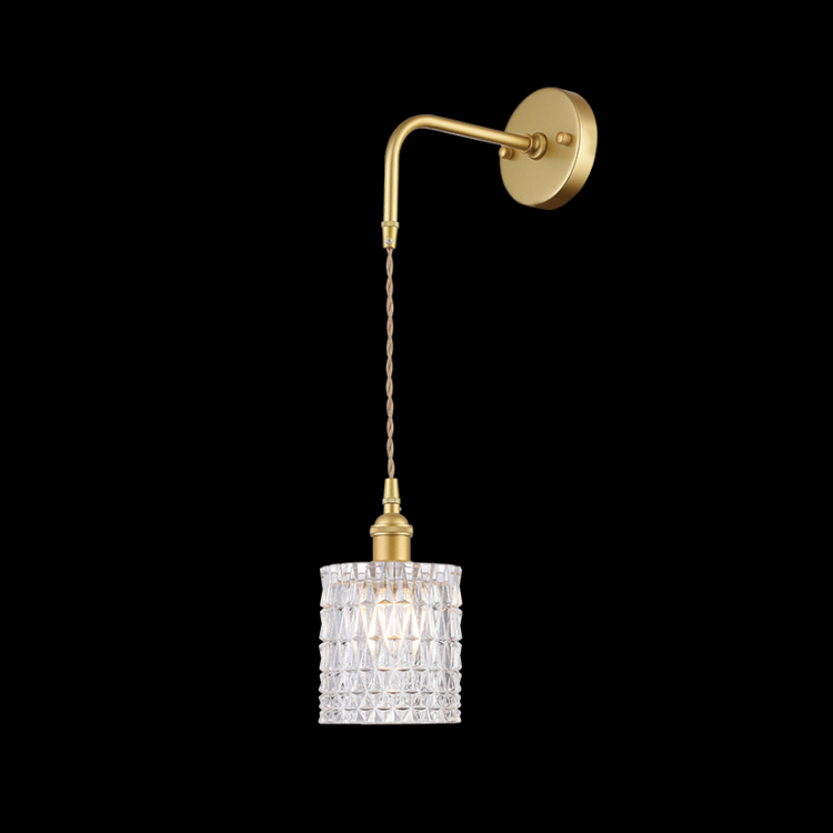 LW-KLW-4166 - 230v 40W E14 Vintage Cut Glass Wall Light 5