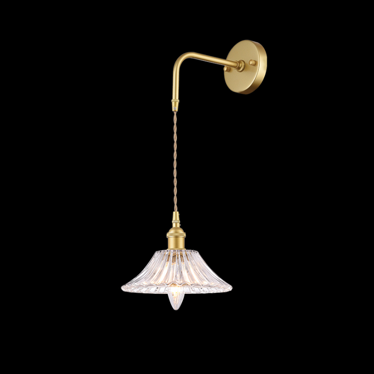 LW-KLW-4162 - 230v 40W E14 Vintage Cut Glass Wall Light 1