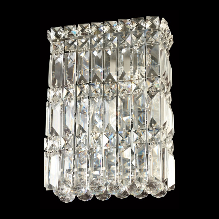 S-KLW-2316/B - 230v 40W E14 Large Square Crystal Wall Light