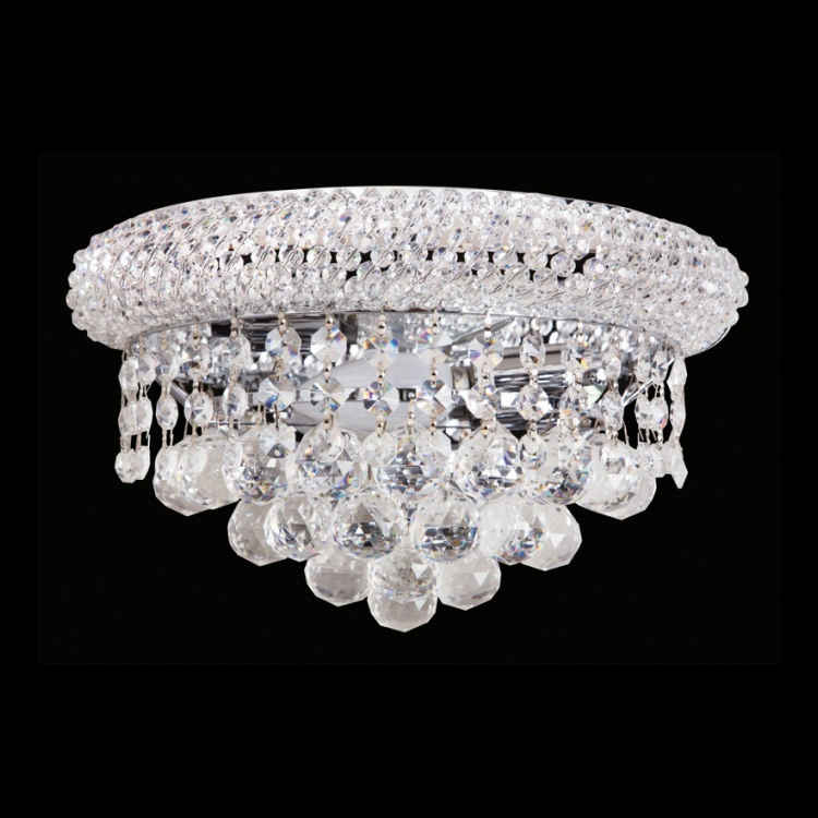 S-KLW-8738/2 - 230v 40W E14 Round Crystal Wall Light