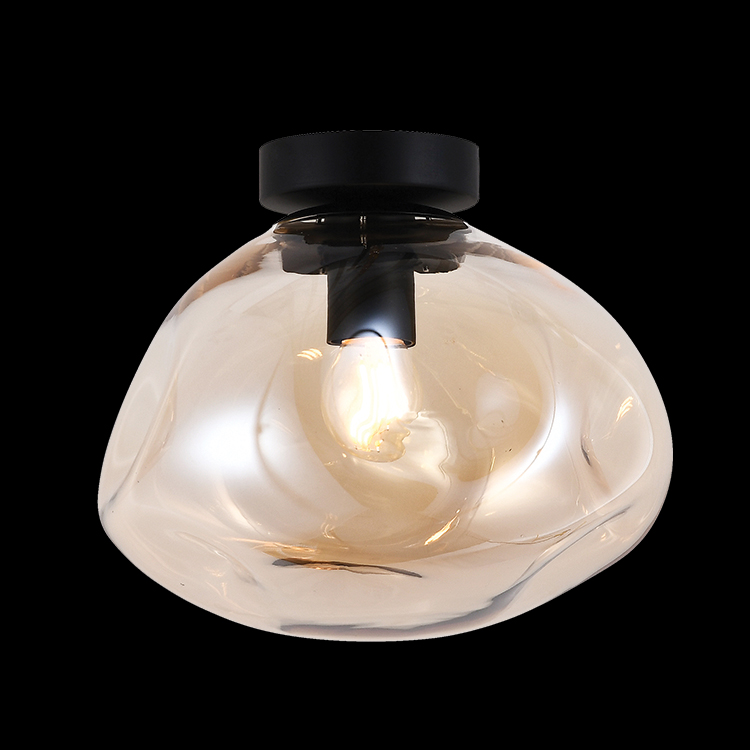 KLIGHT T-KLC-1428-L/AB - 230v 60W Large Glass Molten Ceiling Light
