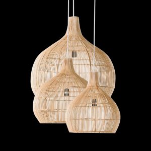 KLIGHT GO-KLCH-362S/WH - 230v 40W E27 Small Rattan Tube Pendant