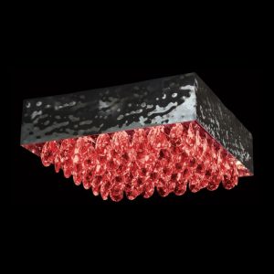 KLIGHT KLC-450/40-RED - 230v 40W G9 Magma Red Crystals Ceiling Fitting