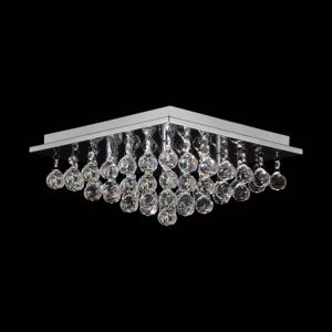 KLIGHT KLCH-REINA-CS4H - 230v 3.5W G9 LED Small Square Crystal K9 Ceiling Fitting