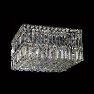 KLIGHT S-KLC-2313/40 - 230v 40W E14 Small Square K9 Crystal Ceiling Fitting