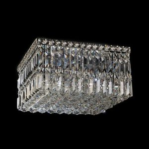 KLIGHT S-KLC-2313/52 - 230v 40W E14 Large Square K9 Crystal Ceiling Fitting