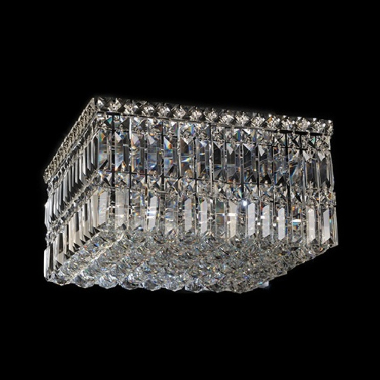 KLIGHT S-KLC-2313/52 - 230v 40W E14 Large Square K9 Crystal Ceiling Fitting