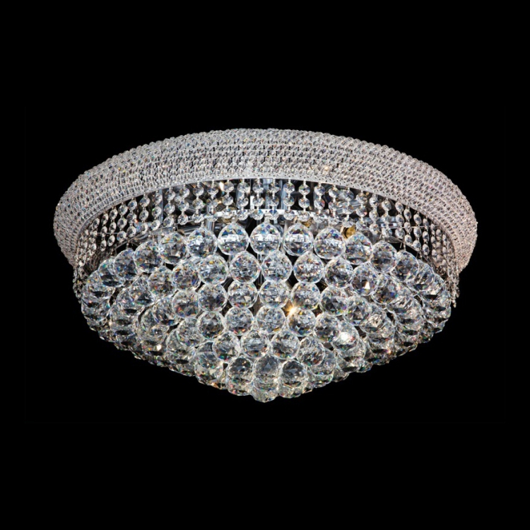 KLIGHT S-KLC-8738/10 - 230v 40W E14 Medium Round K9 Crystal Ceiling Fitting
