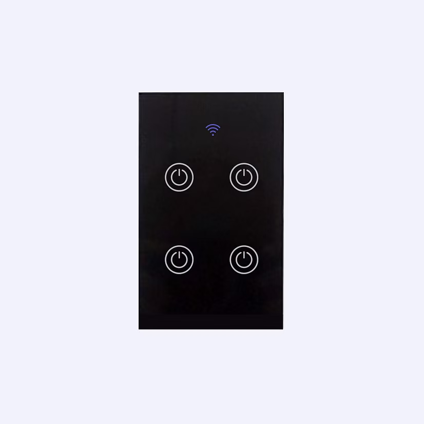SWS1224 - Smart Wi-Fi Light Switch – 4 Lever (Black)